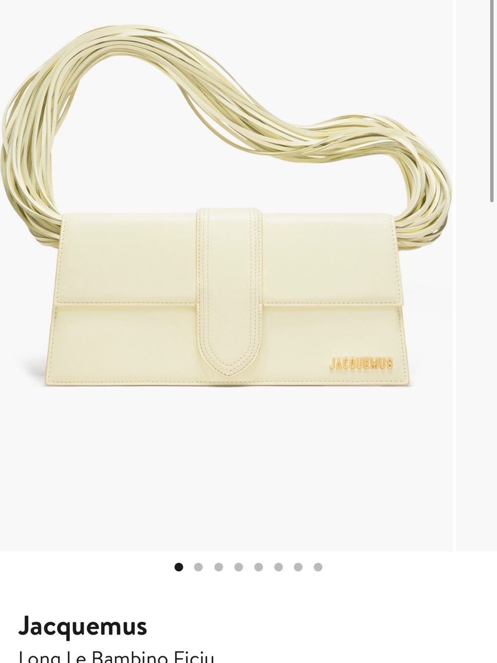 Jacquemus Cream Long Le Bambino Shoulder Bag with Multi-Strap Handle